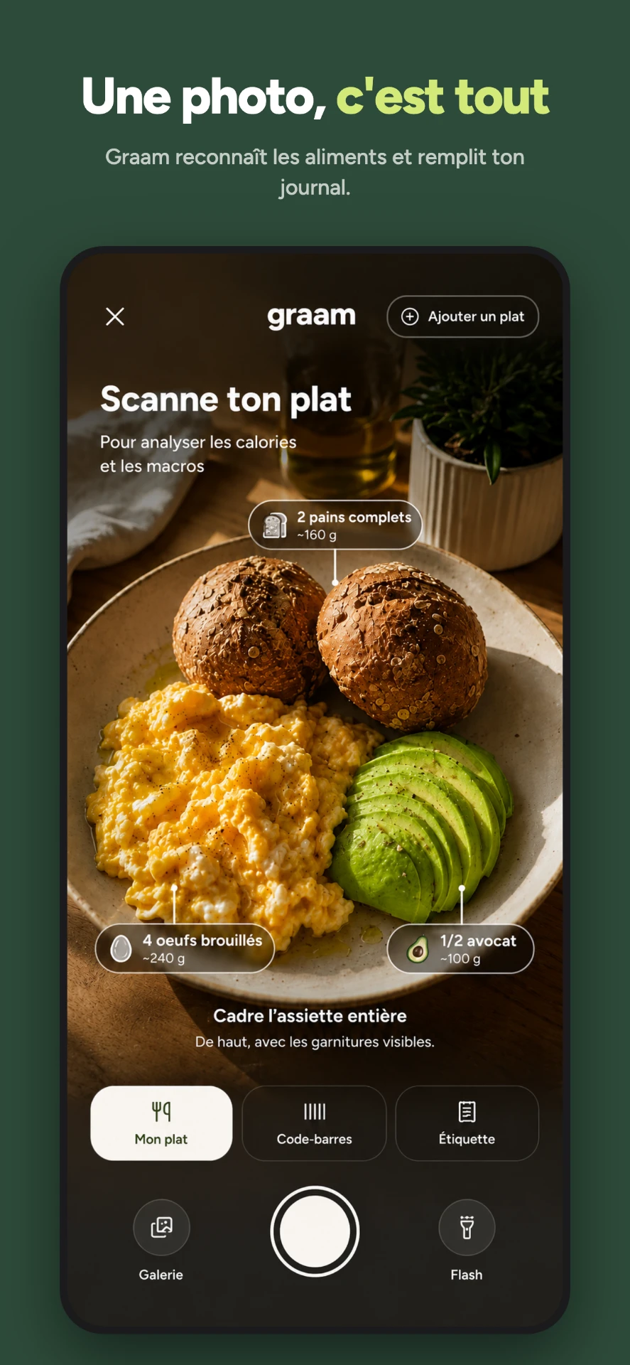Une photo, c'est tout : Graam reconnaît les aliments et remplit le journal